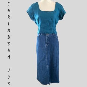 Vintage Caribean Joe Denim A-Line Skirt